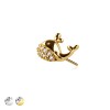 316L SURGICAL STEEL THREADLESS PUSH IN MULTI CZ WILLY WHALE TOP PART